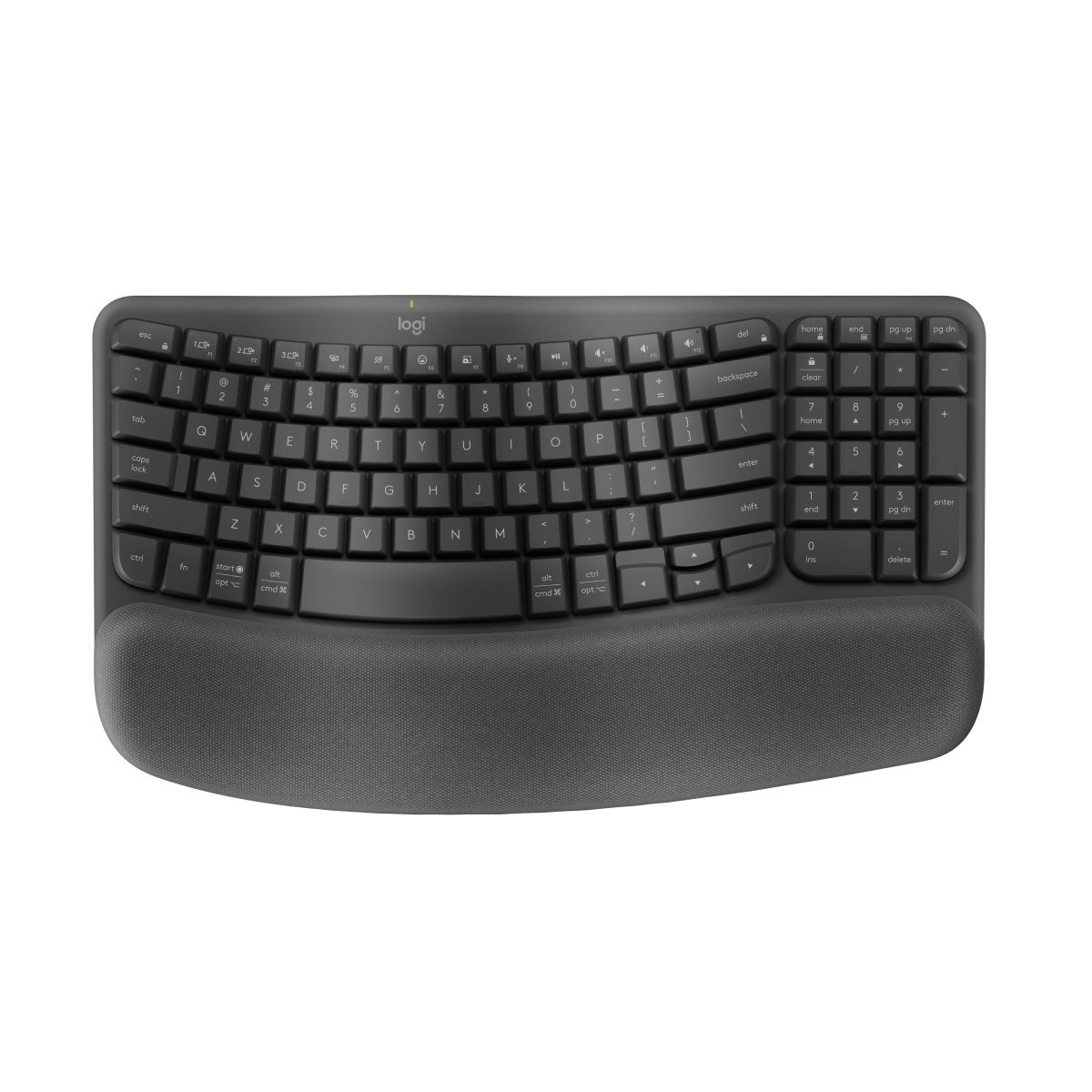 Logitech - Teclado Wave Keys Ergo Wireless Spa - Negro